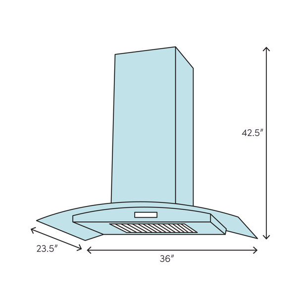 AKDY 36" 343 CFM Convertible Island Range Hood in Black & Reviews Wayfair